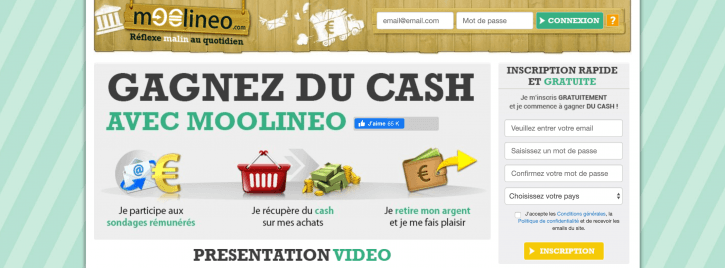 Page d'accueil Moolineo