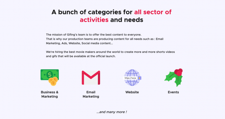 Gifing, c'est du contenu de qualité pour différents secteurs d'activités et besoins