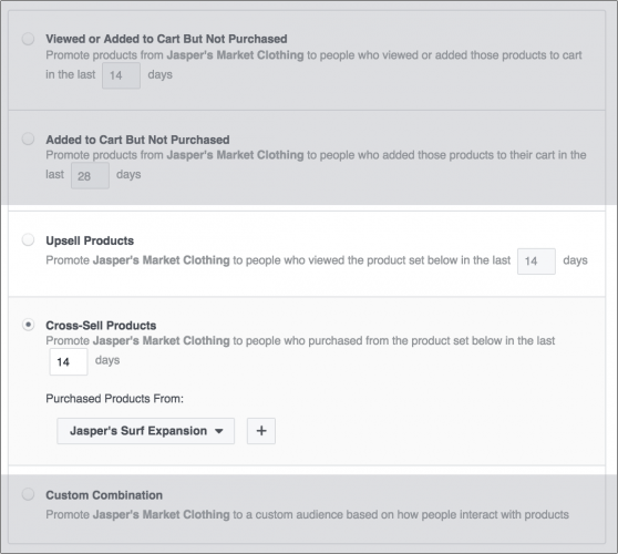 configurer une campagne de cross-sell ou d’upsell avec Facebook ADS