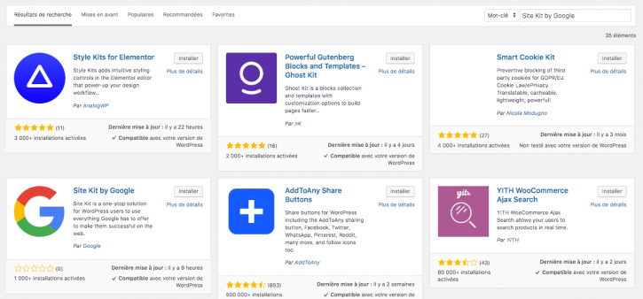 installer Google Site Kit sur WordPress