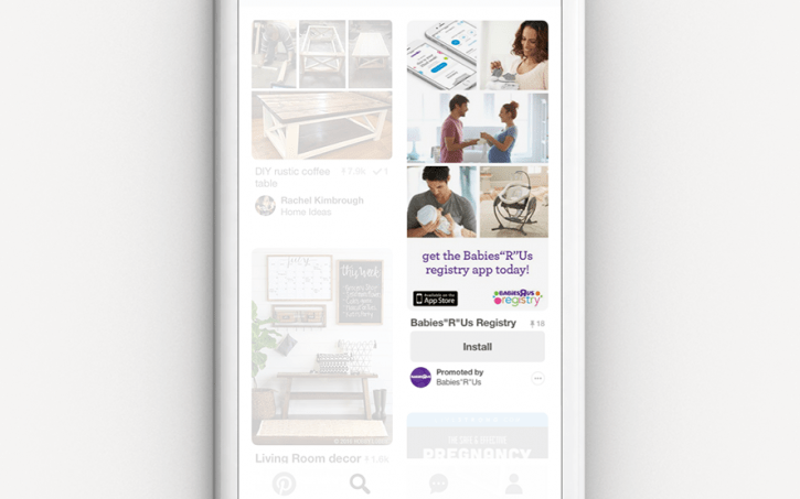 Les « promoted app pins » Pinterest Ads
